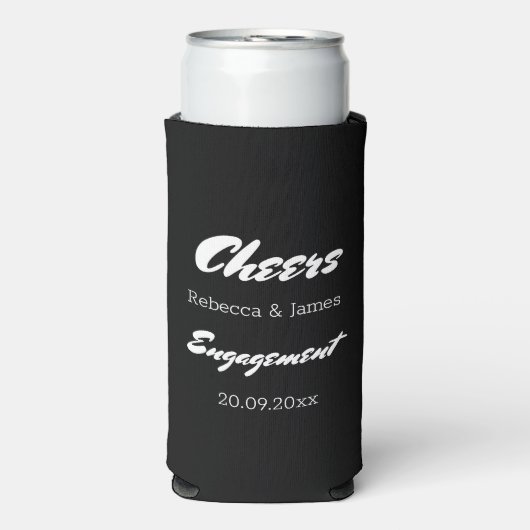 Goedkeuren voor moderne zwarte en witte feestdagen seltzer blikjeskoeler (Seltzer Voorkant)