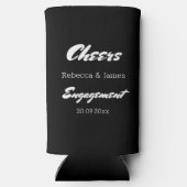 Goedkeuren voor moderne zwarte en witte feestdagen seltzer blikjeskoeler (Achterkant)