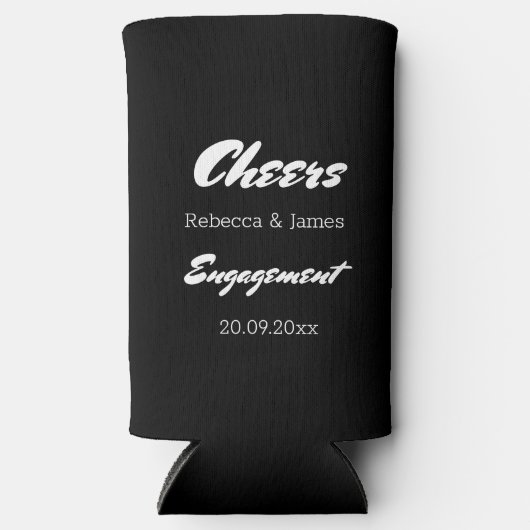 Goedkeuren voor moderne zwarte en witte feestdagen seltzer blikjeskoeler (Voorkant)