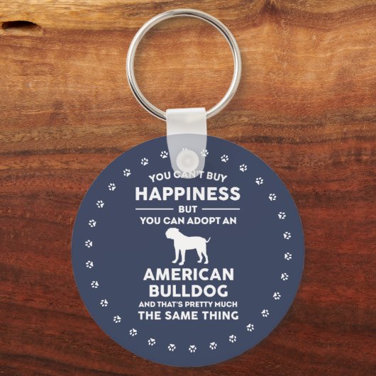 Goedkeuring Amerikaanse Bulldog geluk Sleutelhanger (Voorkant)