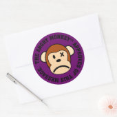 Goedkeuring: Bericht bekrachtigd door Angry Monkey Ronde Sticker (Envelop)