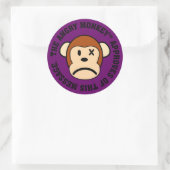 Goedkeuring: Bericht bekrachtigd door Angry Monkey Ronde Sticker (Tas)