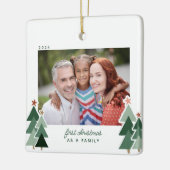 Goedkeuring eerste kerstfeest Rustic Trees foto Keramisch Ornament (Links)