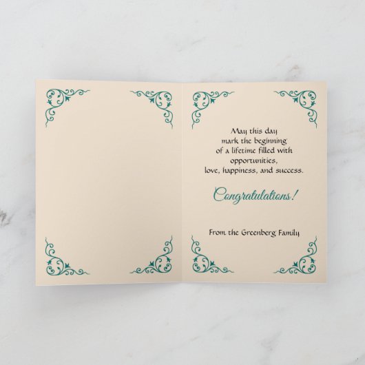 Goedkeuring Gefeliciteerd, groene kaart Damask (Binnen)