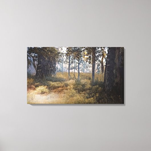 Goedkeuring in de Bossen Canvas Afdruk (Voorkant)