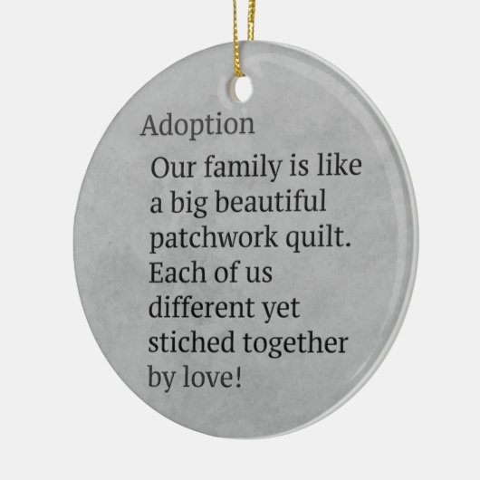 Goedkeuring is een patchwork keramisch ornament (Links)