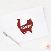 Goedkeuring van een kattebakje voor kattendeksels  ronde sticker (Envelop)