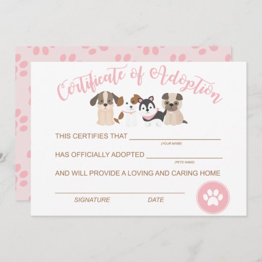 Goedkeuring van een vaderschapscertificaat notitiekaartje (Voorkant / Achterkant)