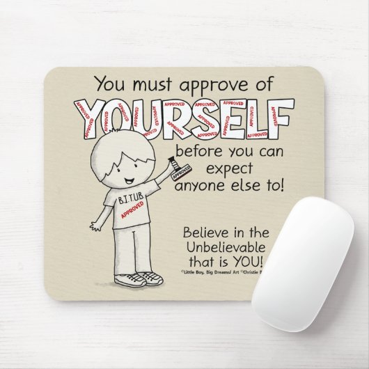 Goedkeuring van jezelf muismat (Met muis)