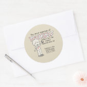 Goedkeuring van jezelf ronde sticker (Envelop)