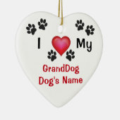 Goedkoop gepersonaliseerd ik hou van mijn GrandDog Keramisch Ornament (Rechts)
