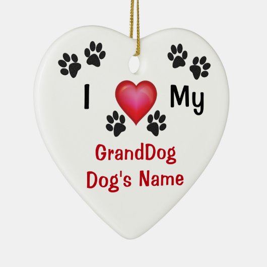 Goedkoop gepersonaliseerd ik hou van mijn GrandDog Keramisch Ornament (Rechts)