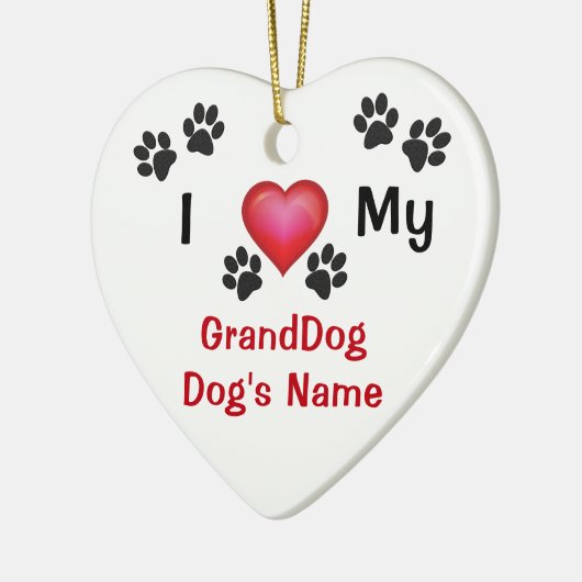 Goedkoop gepersonaliseerd ik hou van mijn GrandDog Keramisch Ornament (Links)