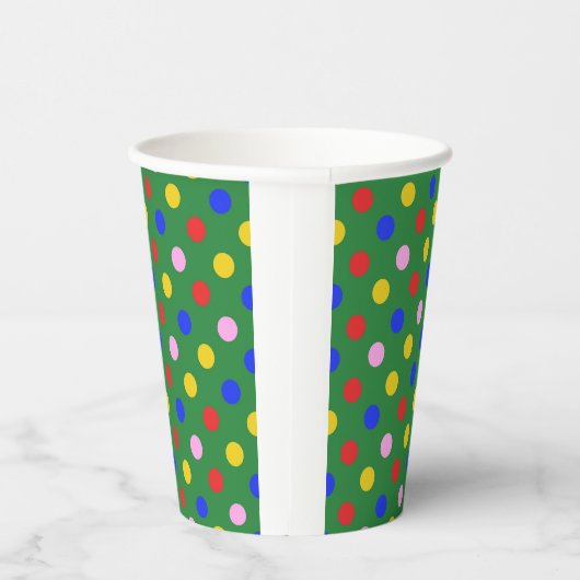 Goedkoop groen met kleurrijke stippen Papieren kop Papieren Bekers (Rechts)