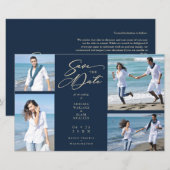 Goedkoop marinetrendy Collage Wedding 4 Foto's (Voorkant / Achterkant)