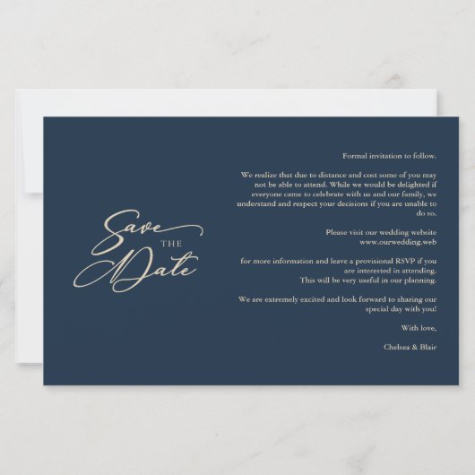 Goedkoop marinetrendy Collage Wedding 4 Foto's (Achterkant)