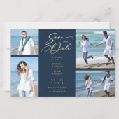 Goedkoop marinetrendy Collage Wedding 4 Foto's (Voorkant)