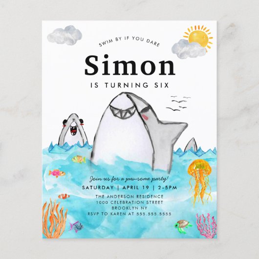 Goedkoop Onder het Zee Zwemmende Haai Oceaan Verja Flyer (Voorkant)