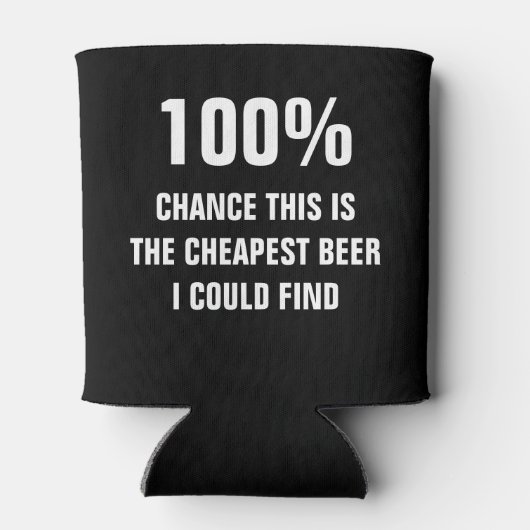 Goedkoopste bier dat ik zwart en wit kon vinden blikjeskoeler (Achterkant)