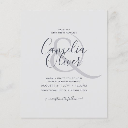 GOEDKOOPSTE Calligraphy Ampersand Huwelijk Flyer (Voorkant)