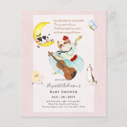 GOEDKOOPSTE Flyer voor Baby Shower met Kinderrijmp (Voorkant)