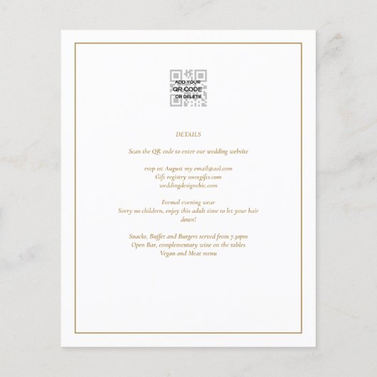 GOEDKOOPSTE Gold Tekst Script Elegant Modern Flyer (Achterkant)