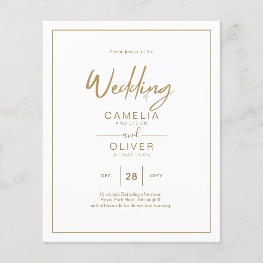 GOEDKOOPSTE Gold Tekst Script Elegant Modern Flyer (Voorkant)