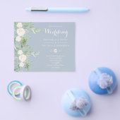 GOEDKOOPSTE Magnolia Dusty Blue Bloem Bruiloft Flyer (Enkel)