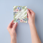 GOEDKOOPSTE Roze Blauwe Bloemen Trouw Uitnodiging Flyer (Hand)