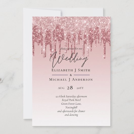 GOEDKOOPSTE Roze Glitter Roze Goud Bruiloft (Voorkant)