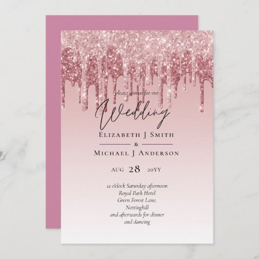 GOEDKOOPSTE Roze Glitter Roze Goud Bruiloft (Voorkant / Achterkant)