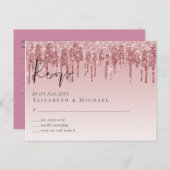 GOEDKOOPSTE Roze Goud Roze Glitter Bruiloft Briefkaart (Voorkant / Achterkant)