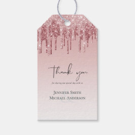 GOEDKOOPSTE Roze Goud Roze Glitter Bruiloft Cadeaulabel