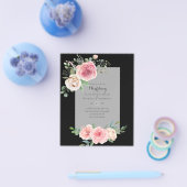 GOEDKOOPSTE Roze Rozen Bloemen Huwelijksuitnodigin Flyer (Enkel)