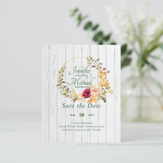 Goedkoopste Save The Dates Bloemenkrans BUDGET (Staand voorkant)