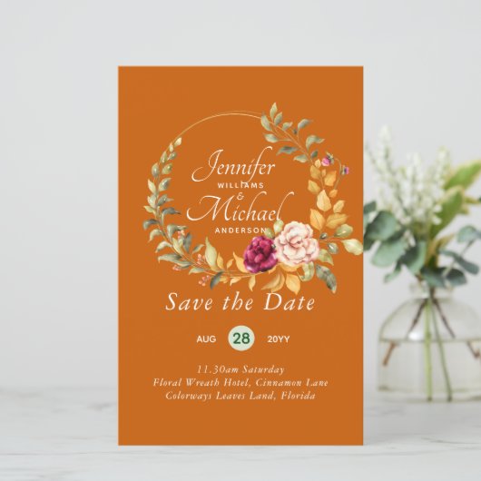 Goedkoopste Save The Dates Bloemenkrans BUDGET (Staand voorkant)