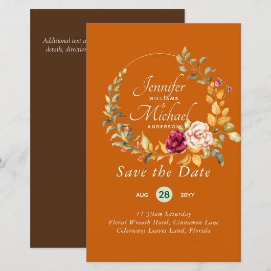 Goedkoopste Save The Dates Bloemenkrans BUDGET (Voorkant / Achterkant)