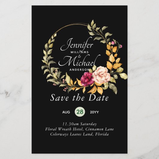 Goedkoopste Save The Dates Bloemenkrans BUDGET (Voorkant)
