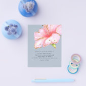 GOEDKOOPSTE Stof Blauw Roze Bloem Bruiloft Flyer (Enkel)