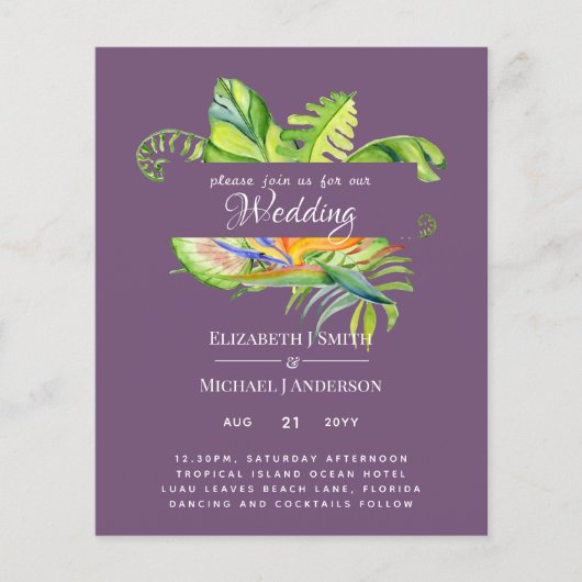 Goedkoopste Tropische Bladeren Trouwfeest Luau Ont (Voorkant)