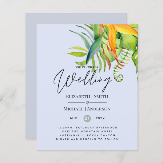 Goedkoopste Tropische Bladeren Trouwfeest Luau Ont (Voorkant / Achterkant)