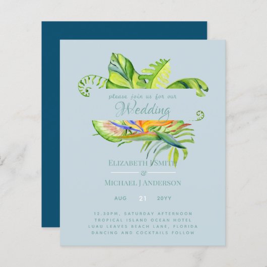 Goedkoopste Tropische Bladeren Trouwfeest Luau Ont (Voorkant / Achterkant)