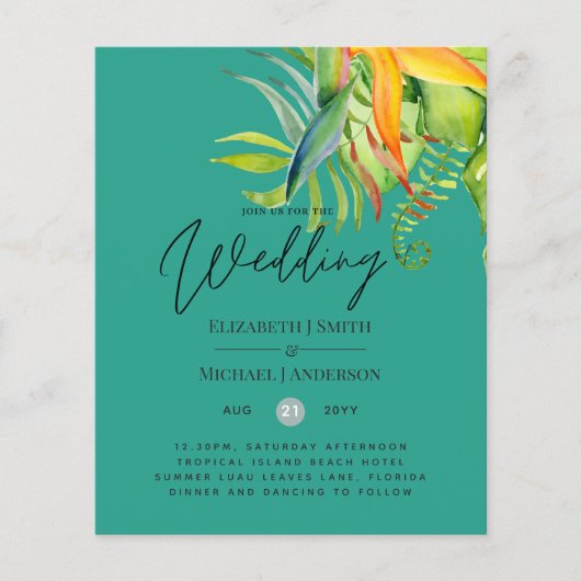 Goedkoopste Tropische Bladeren Trouwfeest Luau Ont (Voorkant)
