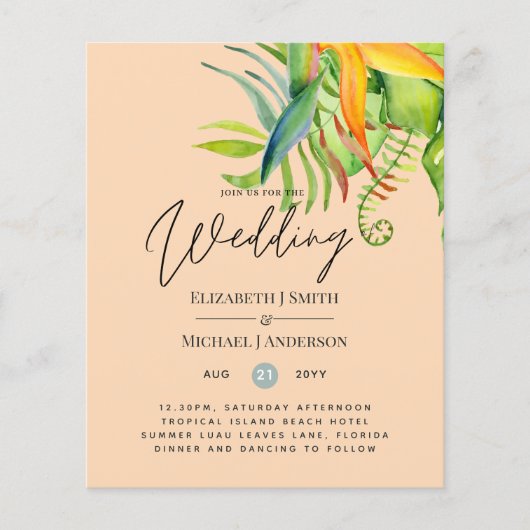 Goedkoopste Tropische Bladeren Trouwfeest Luau Ont (Voorkant)