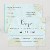 Goedkoopste Trouw Waterverf Blauwe Was Schrift Briefkaart (Voorkant / Achterkant)