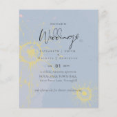 GOEDKOOPSTE Zonnebloem Stofblauw Trouwfolder Flyer (Voorkant)