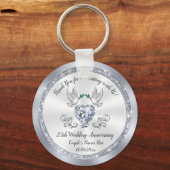 Goedkope, 25e bruiloft Jubileum Favors, Sleutelhanger (Voorkant)