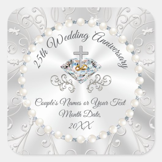 Goedkope 25e Jubileum Stickers voor partijgenoten (Voorkant)