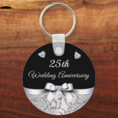 Goedkope 25th Wedding Jubileum Party Favors Sleutelhanger (Achterkant)