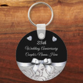 Goedkope 25th Wedding Jubileum Party Favors Sleutelhanger (Voorkant)